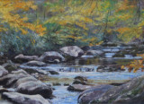 Oil on Canvas, 12" x 24" unframed, 19" x 31" framed    500